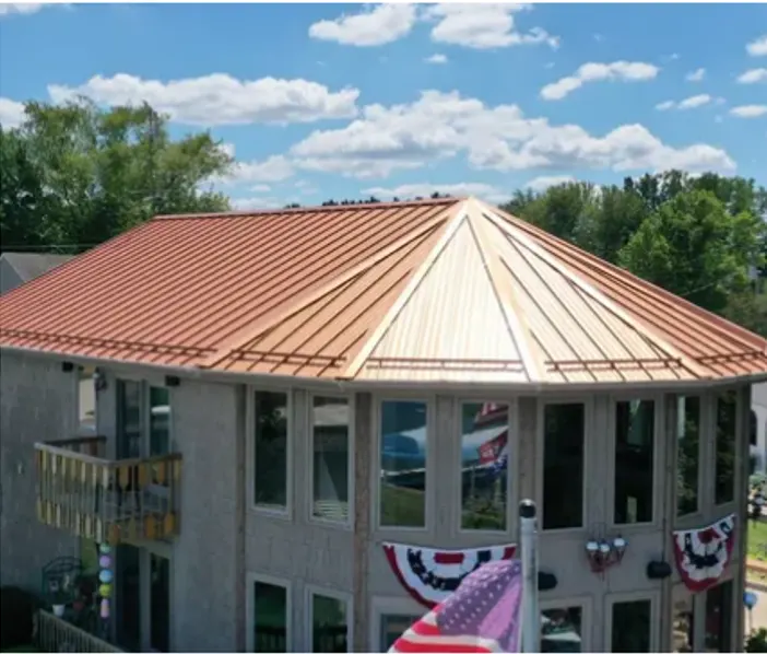 Storm damage documentation on a Van Buren commercial building